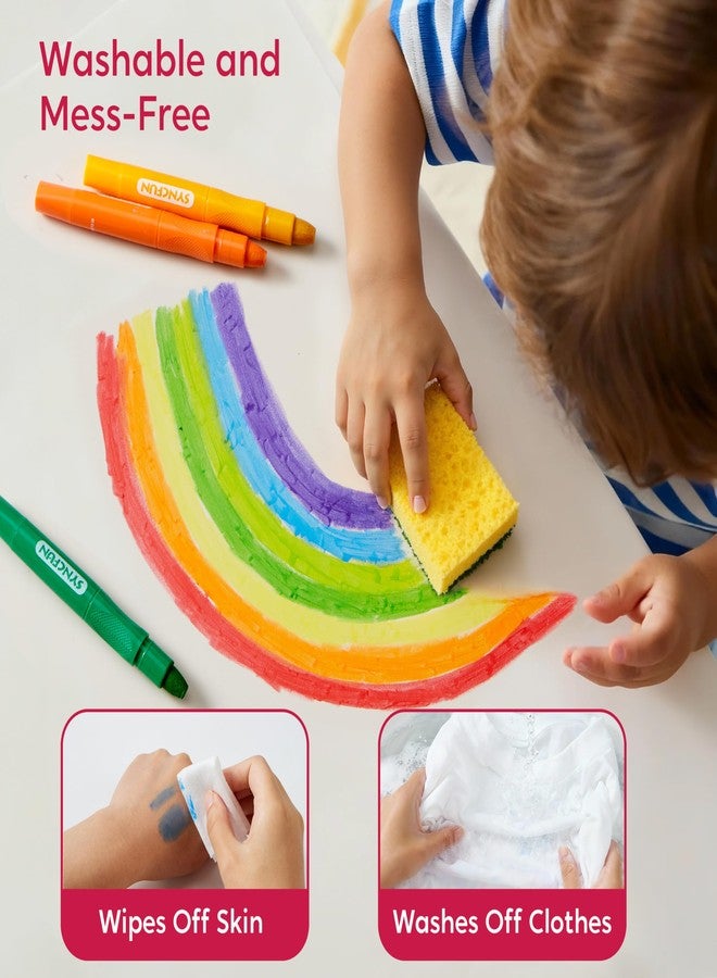 SYNCFUN 24 Pcs Twistable Silky Crayons, Washable Crayons for Paper, Easy to Hold & Quick-Drying Art Supplies, Non-Toxic, Mess Free, Birthday Gifts for Kids Ages 3 and Up, Crafts Supplies - Image 4